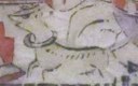 犬-ＤＦ-Kitchen God and Wealth God with calendar for 1989.jpg