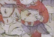 馬-ＤＦ-Kitchen God and Wealth God with calendar for 1989.jpg